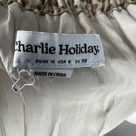 Charlie Holiday Size M Cheetah Print Joni V-Neck Balloon Sleeve Mini Dress - Picture 7 of 8